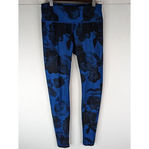 Lululemon Womens Sz 4 Wunder Under Pant Full On Luxtreme Blue Inky Floral Black
